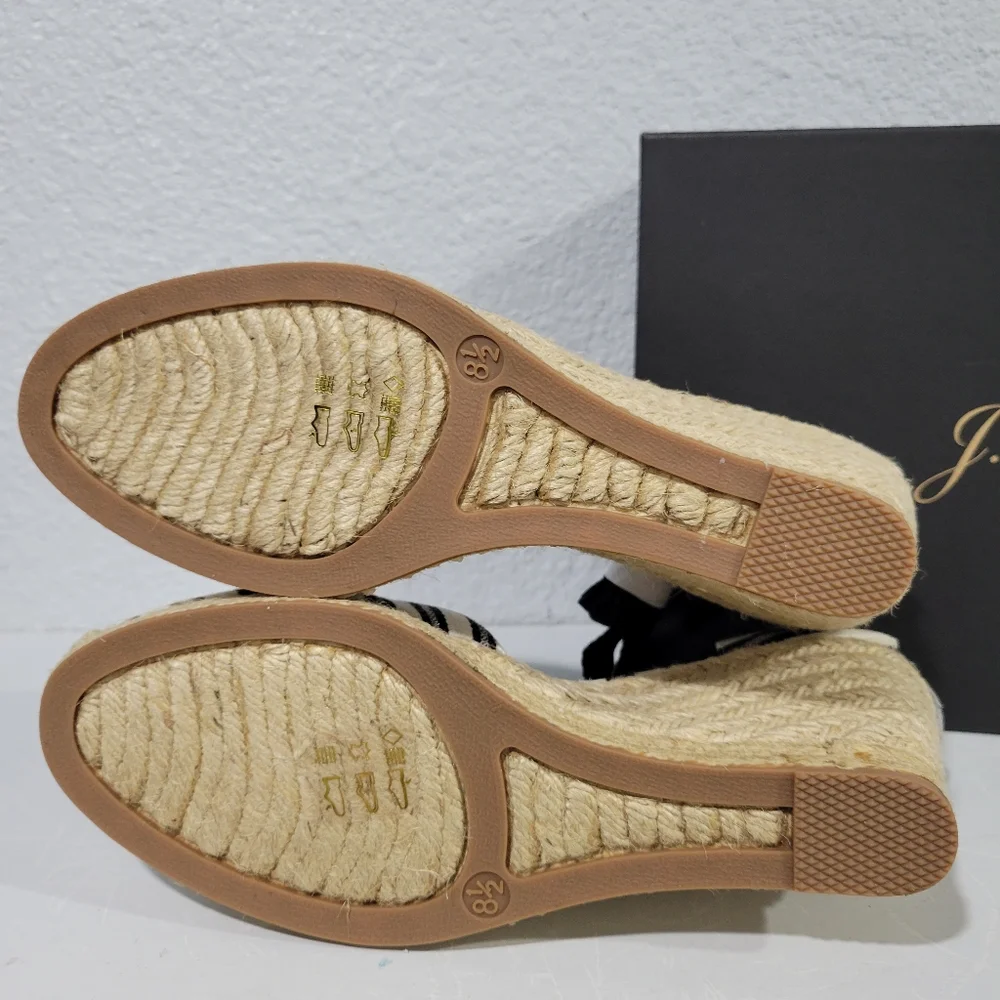 J Crew Espadrille wedges (83mm) with ankle wrap in stripe Size 8.5